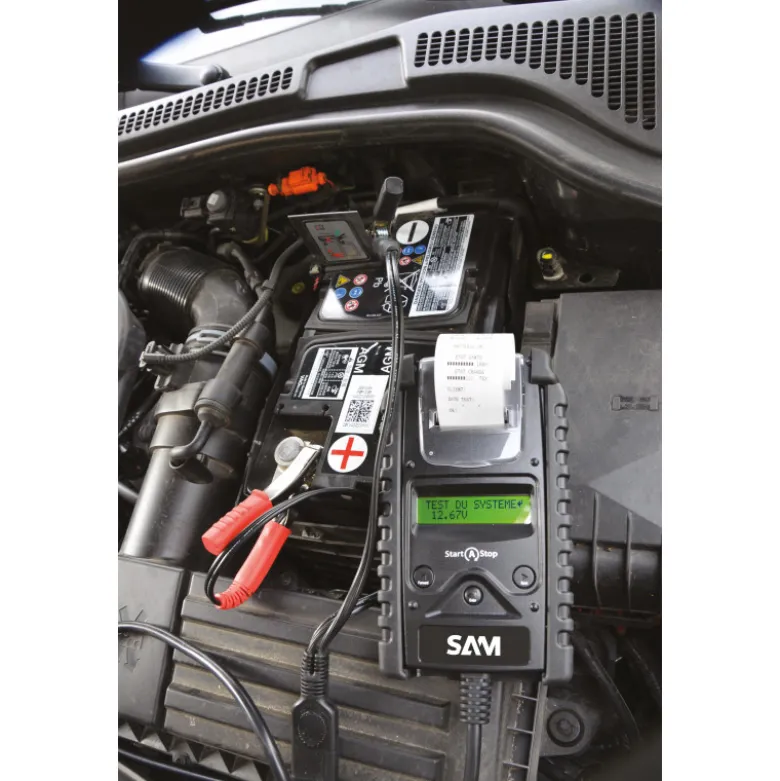 Testeur de batteries Start and Stop et du système de charge avec imprimante SAM Outillage - 913-30