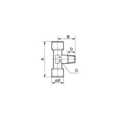 Té égal femelle cylindrique / mâle conique au centre - A12 Prevost