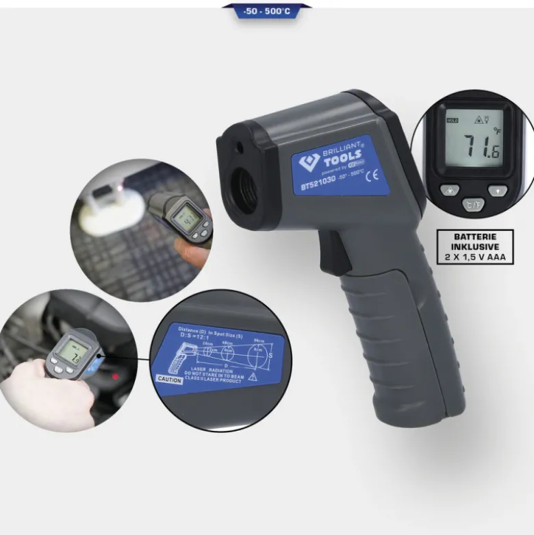 Thermomètre laser - 50° à + 500°C BRILLIANT TOOLS - BT521030