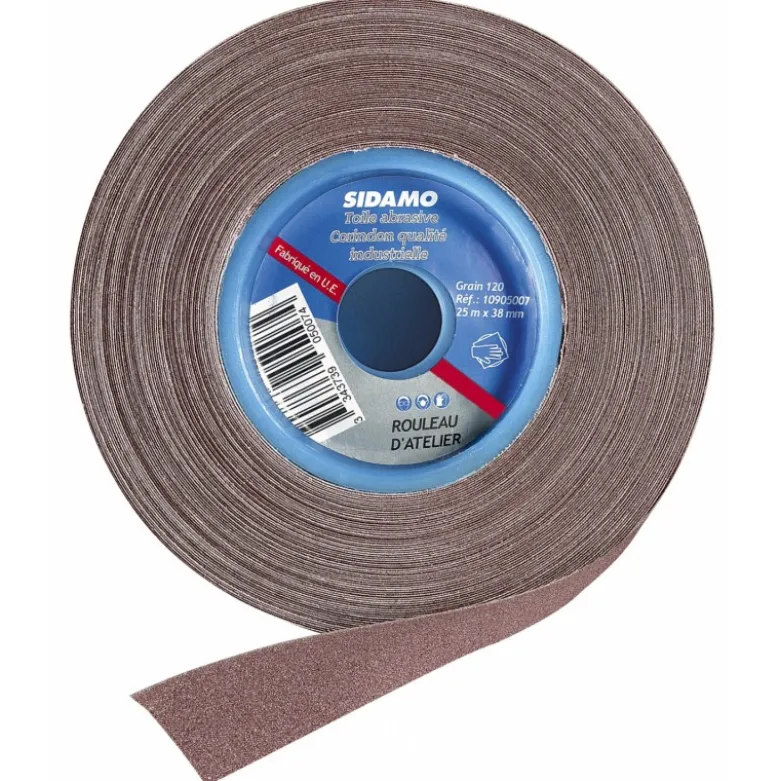 TOILE ABRASIVE A MAIN - Grain 40 à 320 - Qualité industrielle SIDAMO