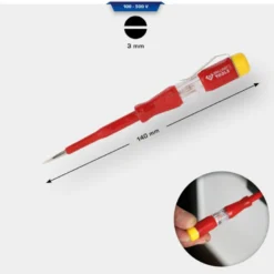 Tournevis testeur 100-500V Fente 30mm L.140mm BRILLIANT TOOLS - BT120900