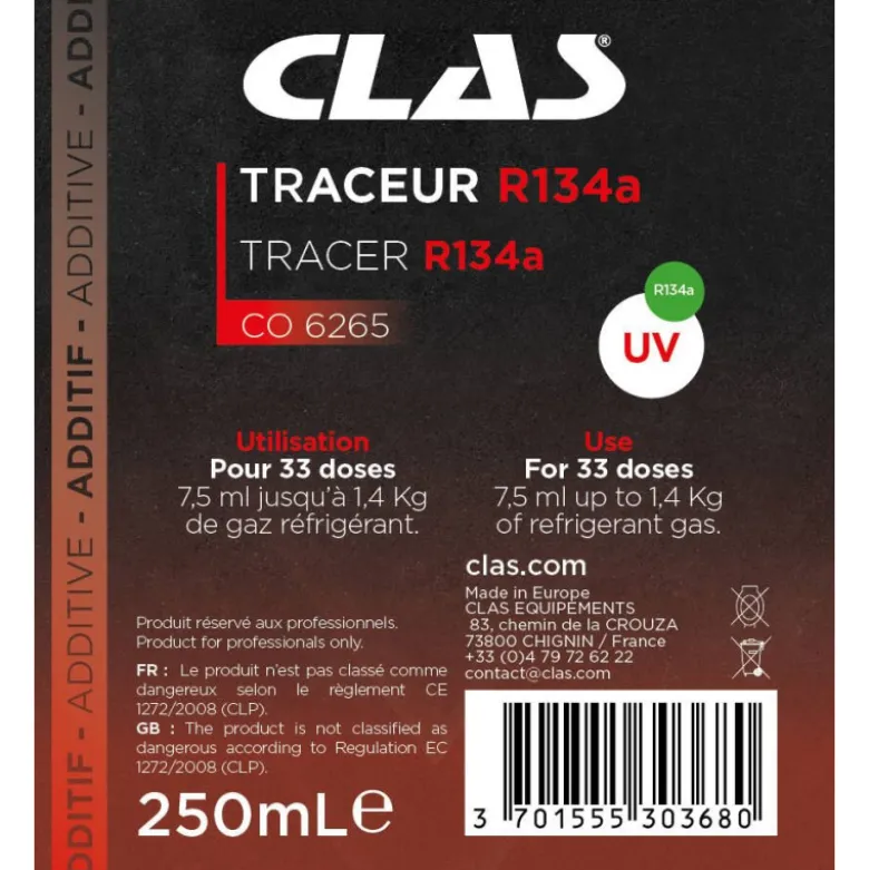 Traceur r134a 250ml CLAS CO 6265