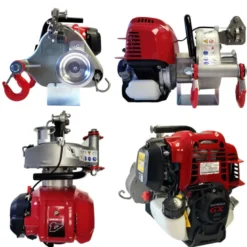 Treuil de tirage à essence GX50, force 1000 KG, avec 9 accessoires Portable Winch - PCW4000-A