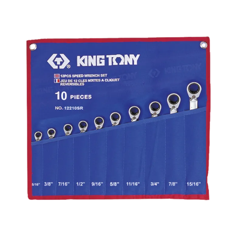 Trousse De 10 Clés À Cliquet Réversible Pouce 5/16" À 15/16" King Tony - 12210SR