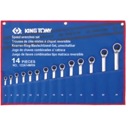 Trousse De 14 Clés Mixtes À Cliquet Réversibles 8 À 24Mm King Tony - 122A14MRN