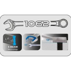 Trousse De 15 Clés Mixtes Légères 10-17:19-21-22-24-27-30-32Mm King Tony - 12D15MRN