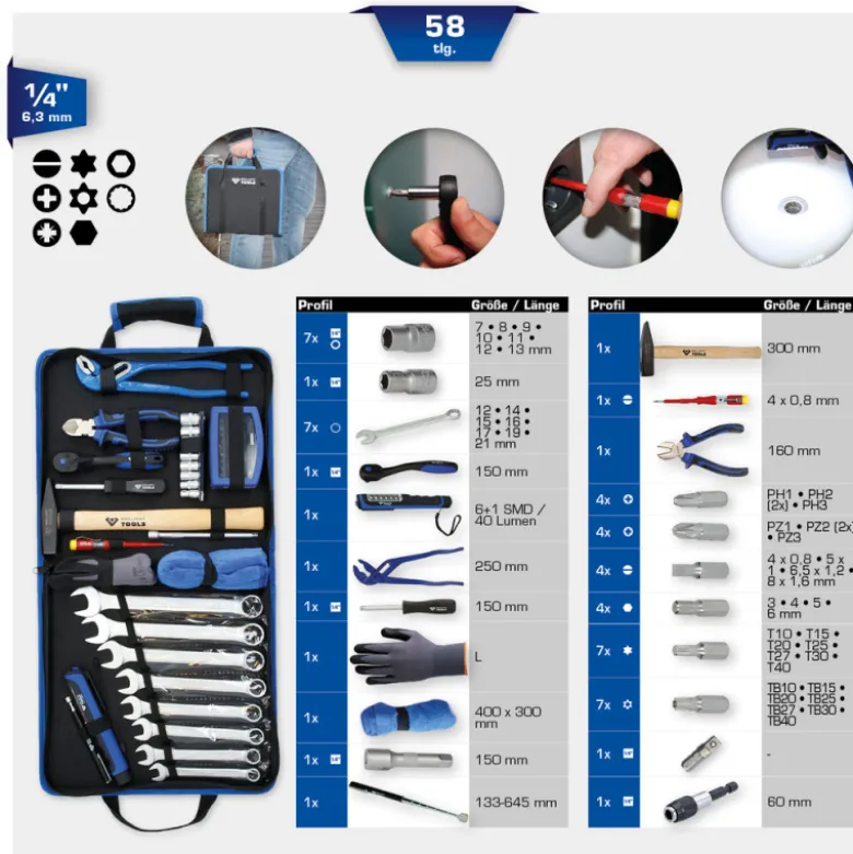 Trousse d'outils généralistes 58pcs BRILLIANT TOOLS - BT024064