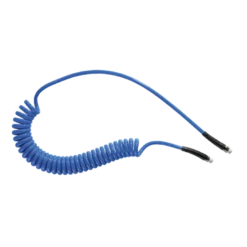 Tuyau spiralé polyuréthane équipé de raccords mâles fixes et rotatifs Prevost - PUS