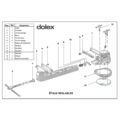 Vis mors M8x16 (JM7-JM8) pour étau 58T DOLEX PDVISMORS8